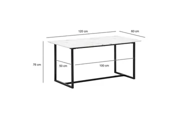 Ruokapöytä Wohnling Teollinen parvi tyyli MDF, metalliset kultaiset jalkavinkit Marmori, valkoinen, 120x60 cm - Marmori, valkoinen, 120x60 cm - Huonekalut - Pöytä & ruokailuryhmä - Ruokapöydät & keittiön pöydät