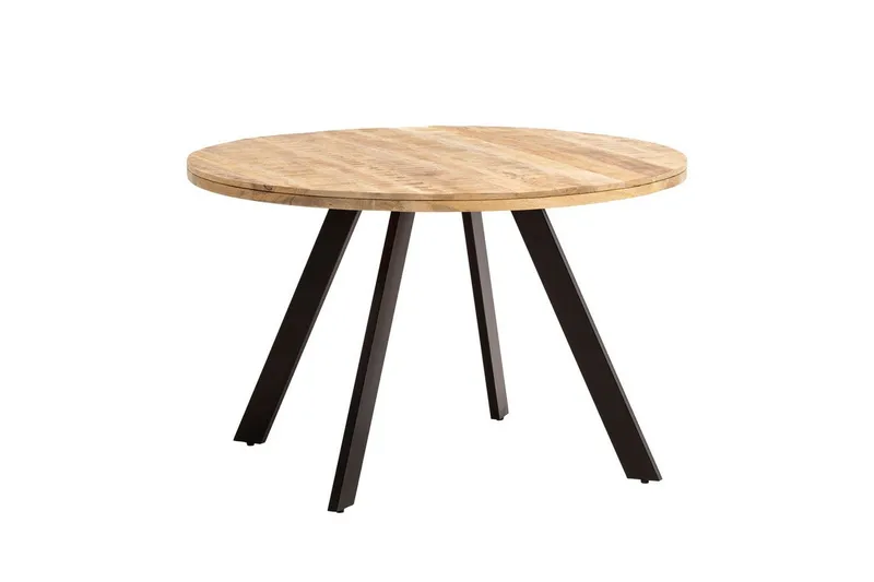 Ruokapöytä Wohnling pyöreä massiivipuu moderni maalaismainen tyyli 120 cm, 120 cm