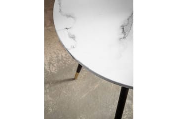 Ruokapöytä Wohnling Pyöreä 75 cm marmorinen ulkonäkö moderni kultaiset jalat Marmori, valkoinen - Marmori, valkoinen - Huonekalut - Pöytä & ruokailuryhmä - Ruokapöydät & keittiön pöydät