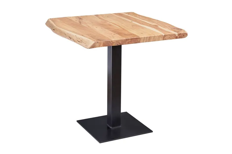 Ruokapöytä Wohnling Puureunainen täyspuu massiivisella metallijalalla, teollinen, undefined