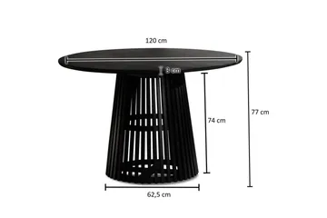 Ruokapöytä Wohnling Pyöreä 120 cm täyspuu loft-tyyli - Huonekalut - Pöytä & ruokailuryhmä - Ruokapöydät & keittiön pöydät