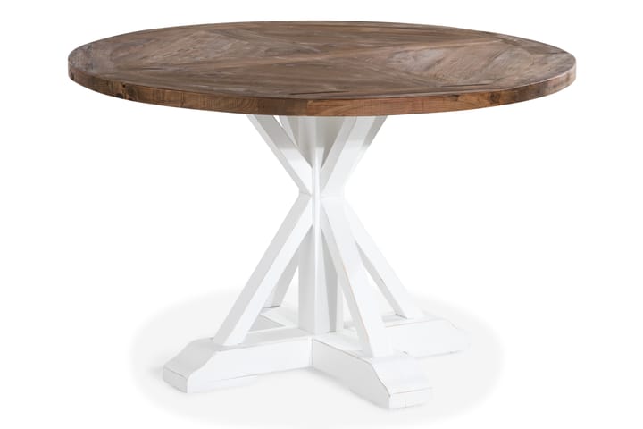 Ruokapöytä Yorkshire 120 cm Pyöreä - Luonnonväri/Valkoinen - Ruokapöydät & keittiön pöydät