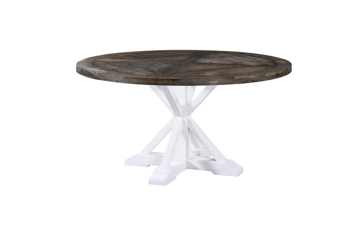 Ruokapöytä Yorkshire Premium 150 cm Pyöreä - Luonnonväri/Valkoinen - Ruokapöydät & keittiön pöydät