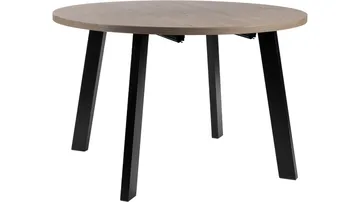 Ruokapöytä Porsvik Ø120 cm sis. 2 jatkolevyä á 40 cm - Harmaa - Huonekalut - Pöytä & ruokailuryhmä - Ruokapöydät & keittiön pöydät