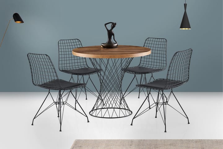 Ruokapöytä Pota 90 cm - Pähkinä/Musta - Ruokapöydät & keittiön pöydät