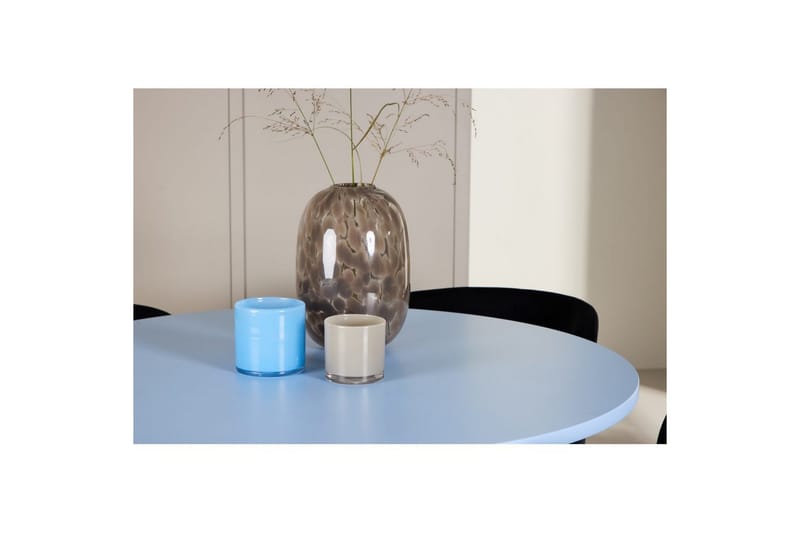 Ruokaryhmä Bootcut Pyöreä 110 cm Vaaleansininen ja 4 Edina Tuolia Musta - Musta - Huonekalut - Pöytä & ruokailuryhmä - Ruokailuryhmä