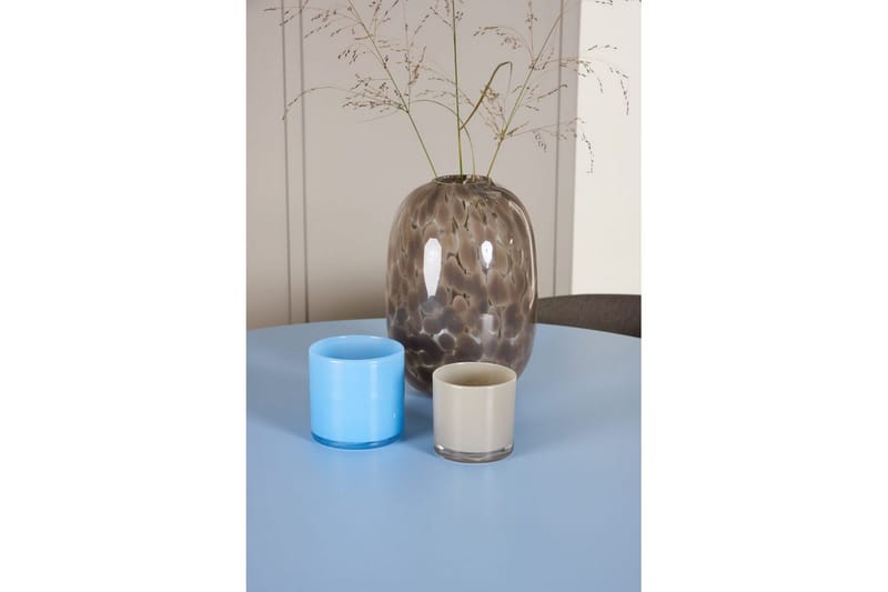 Ruokaryhmä Bootcut Pyöreä 110 cm Vaaleansininen ja 4 Edina Tuolia Musta / Ruskea - Musta / Ruskea - Huonekalut - Pöytä & ruokailuryhmä - Ruokailuryhmä