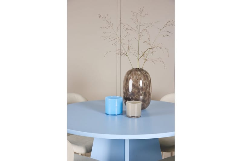 Ruokaryhmä Bootcut Pyöreä 110 cm Vaaleansininen ja 4 Lilja Tuolia - Huonekalut - Pöytä & ruokailuryhmä - Ruokailuryhmä