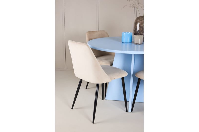 Ruokaryhmä Bootcut Pyöreä 110 cm Vaaleansininen ja 4 Night Tuolia - Huonekalut - Pöytä & ruokailuryhmä - Ruokailuryhmä