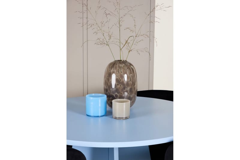 Ruokaryhmä Bootcut Pyöreä 110 cm Vaaleansininen ja 4 Edina Tuolia Musta - Musta - Huonekalut - Pöytä & ruokailuryhmä - Ruokailuryhmä