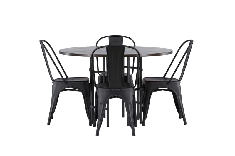 Ruokaryhmä Copenhagen 115 cm Pyöreä 4 Tempe-tuolilla, Musta