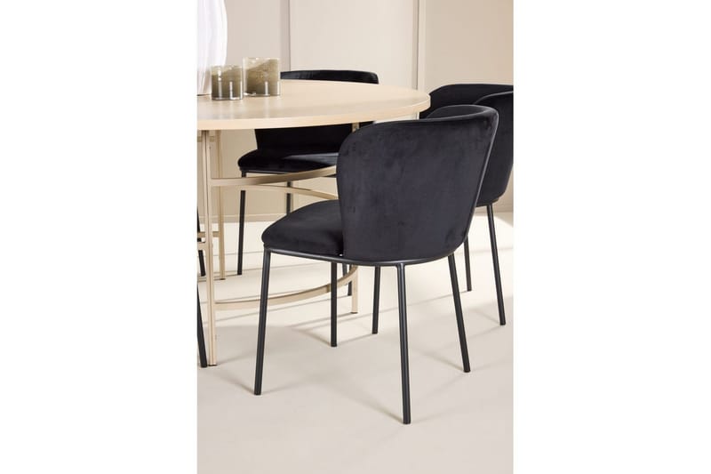 Ruokaryhmä Copenhagen Pyöreä 140 cm Valkoinen/Beige 6 Edina Tuolia - Huonekalut - Pöytä & ruokailuryhmä - Ruokailuryhmä