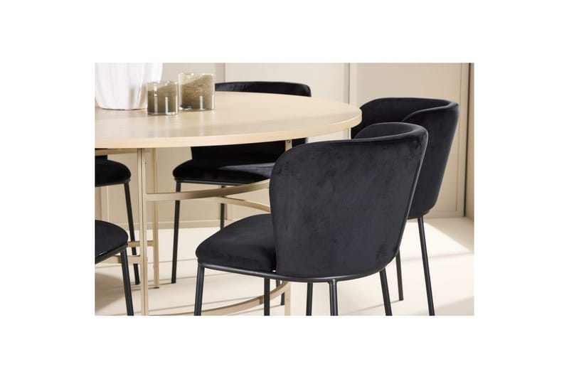 Ruokaryhmä Copenhagen Pyöreä 140 cm Valkoinen/Beige 6 Edina Tuolia - Huonekalut - Pöytä & ruokailuryhmä - Ruokailuryhmä