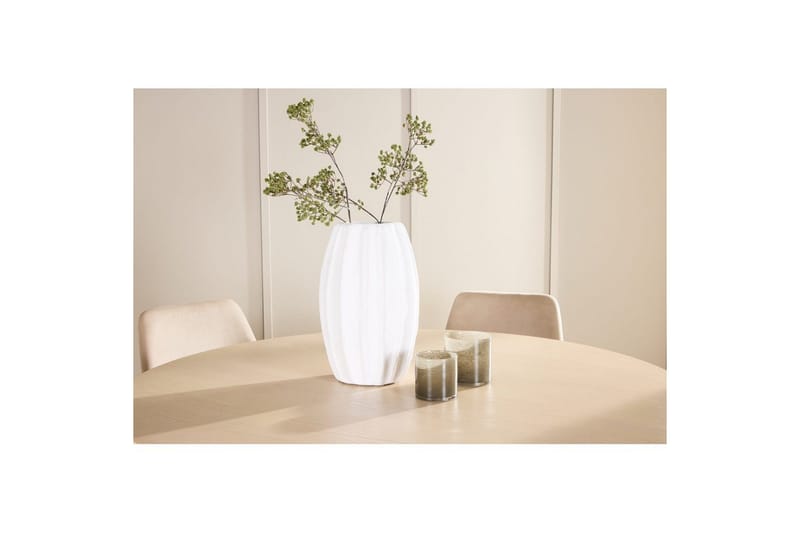 Ruokaryhmä Copenhagen Pyöreä 140 cm 6 Night Tuolia Valkoinen / Beige - Valkoinen / Beige - Huonekalut - Pöytä & ruokailuryhmä - Ruokailuryhmä
