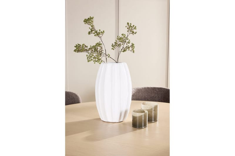 Ruokaryhmä Copenhagen Pyöreä 140 cm 6 Astoria Tuolia Valkoinen / Beige, Ruskea - Valkoinen / Beige, Ruskea - Huonekalut - Pöytä & ruokailuryhmä - Ruokailuryhmä