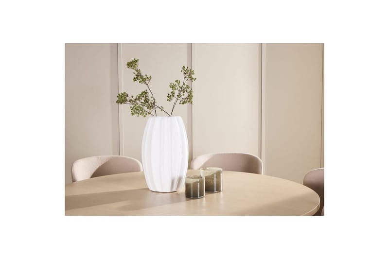 Ruokaryhmä Copenhagen Pyöreä 140 cm 6 Astoria Tuolia Valkoinen / Beige, Beige - Valkoinen / Beige, Beige - Huonekalut - Pöytä & ruokailuryhmä - Ruokailuryhmä