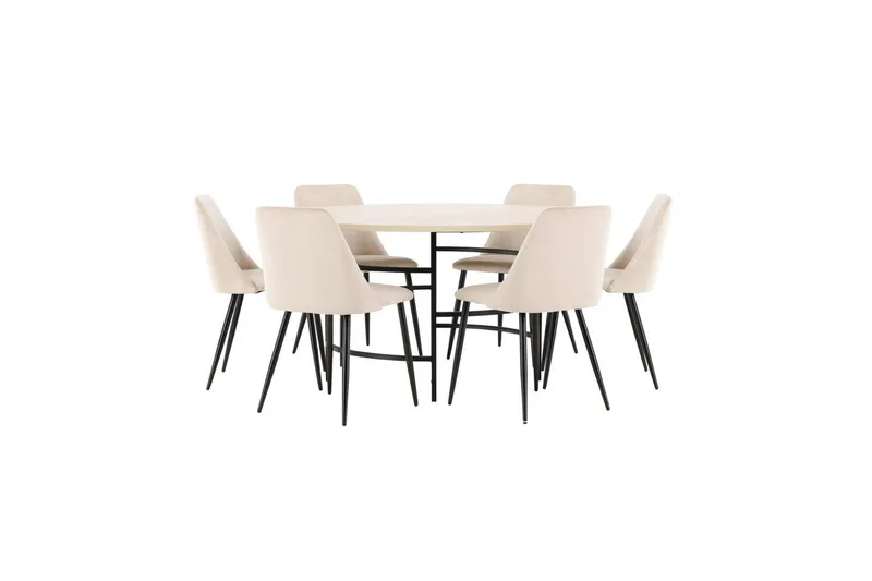 Ruokaryhmä Copenhagen Pyöreä 140 cm 6 Night Tuolia Valkoinen / Musta, Valkoinen / Musta