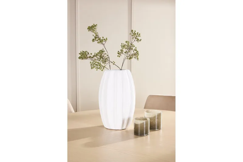 Ruokaryhmä Copenhagen Pyöreä 140 cm 6 Night Tuolia Valkoinen / Beige - Valkoinen / Beige - Huonekalut - Pöytä & ruokailuryhmä - Ruokailuryhmä