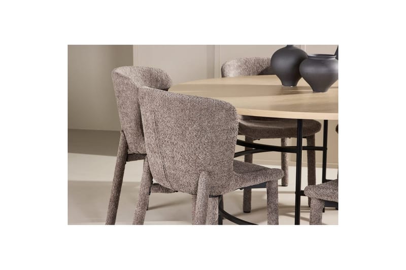 Ruokaryhmä Copenhagen Pyöreä 140 cm 6 Astoria Tuolia Valkoinen / Musta, Ruskea - Valkoinen / Musta, Ruskea - Huonekalut - Pöytä & ruokailuryhmä - Ruokailuryhmä