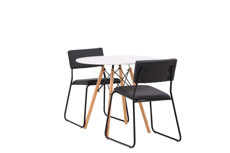 Ruokaryhmä Danburi 60 cm Pyöreä 2 Kenth-tuolilla - Musta - Huonekalut - Pöytä & ruokailuryhmä - Ruokailuryhmä