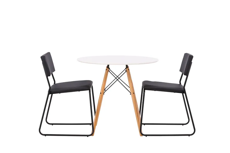 Ruokaryhmä Danburi 60 cm Pyöreä 2 Kenth-tuolilla, Musta
