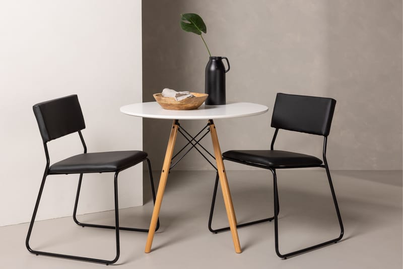 Ruokaryhmä Danburi 60 cm Pyöreä 2 Kenth-tuolilla - Musta - Huonekalut - Pöytä & ruokailuryhmä - Ruokailuryhmä