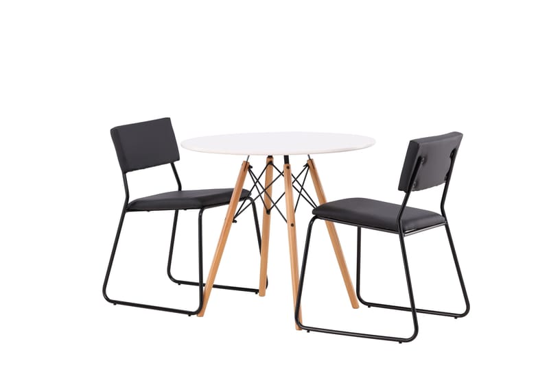 Ruokaryhmä Danburi 60 cm Pyöreä 2 Kenth-tuolilla - Musta - Huonekalut - Pöytä & ruokailuryhmä - Ruokailuryhmä