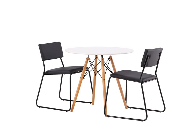 Ruokaryhmä Danburi 60 cm Pyöreä 2 Kenth-tuolilla - Musta - Huonekalut - Pöytä & ruokailuryhmä - Ruokailuryhmä