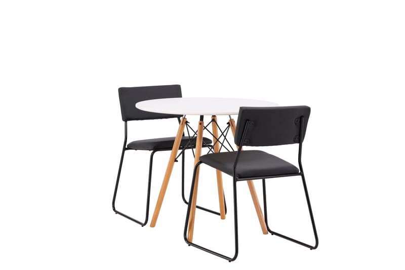 Ruokaryhmä Danburi 60 cm Pyöreä 2 Kenth-tuolilla - Musta - Huonekalut - Pöytä & ruokailuryhmä - Ruokailuryhmä