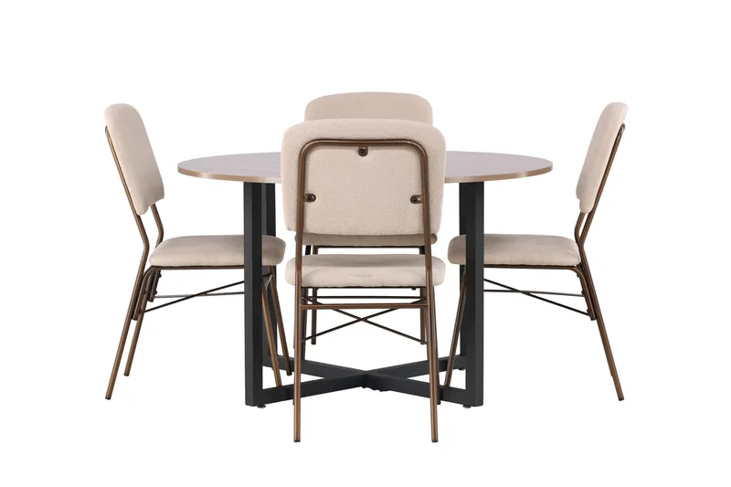 Ruokaryhmä Durango 120 cm Pyöreä 4 Seda tuolilla, Pähkinä
