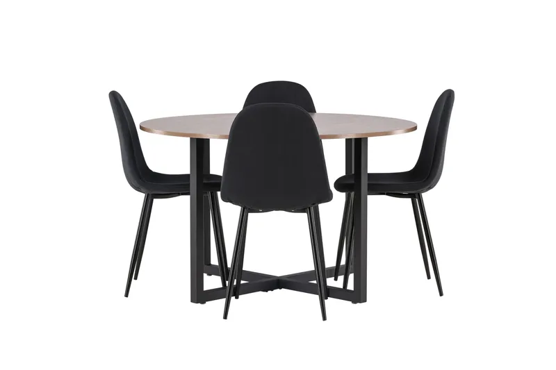 Ruokaryhmä Durango 120 cm Pyöreä 4 Polar tuolilla, Pähkinä