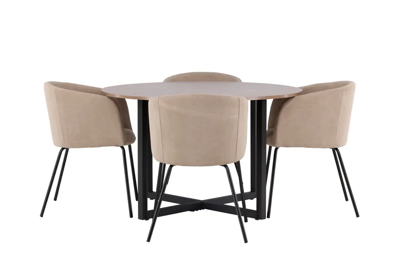 Ruokaryhmä Durango 120 cm Pyöreä 4 Berit tuolilla, Pähkinä