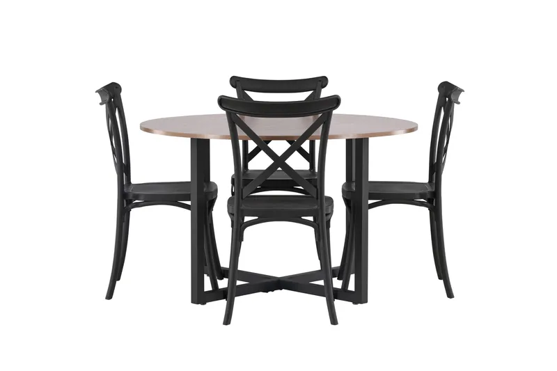 Ruokaryhmä Durango 120 cm Pyöreä 4 Crosett tuolilla, Pähkinä
