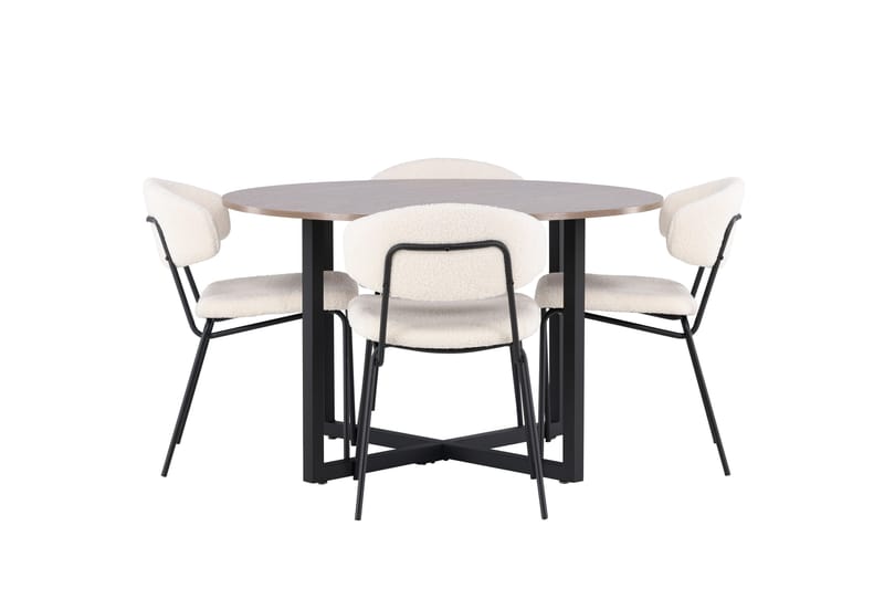 Ruokaryhmä Durango 120 cm Pyöreä 4 Chico tuolilla, P ähkinä