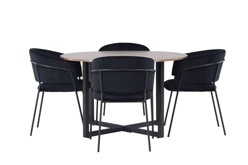 Ruokaryhmä Durango 120 cm Pyöreä 4 Selma tuolilla, Pähkinä