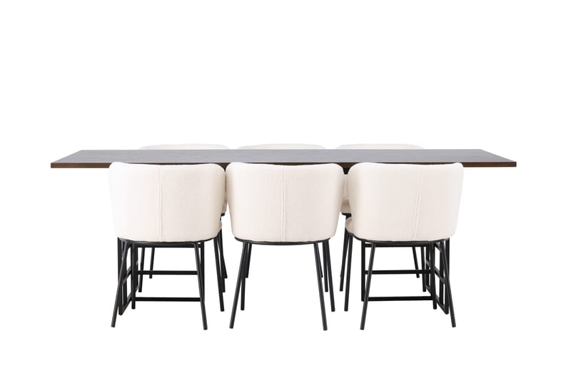 Ruokaryhmä Edina 220 cm Suorakulmainen 6 Edina-tuolilla, Musta