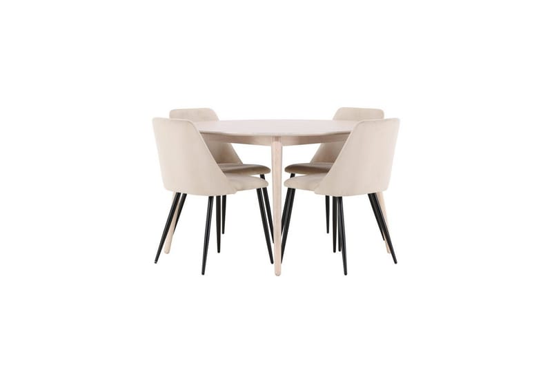 Ruokaryhmä Flora Pyöreä 120 cm Valkoinen 4 kpl Night Tuoleja, undefined