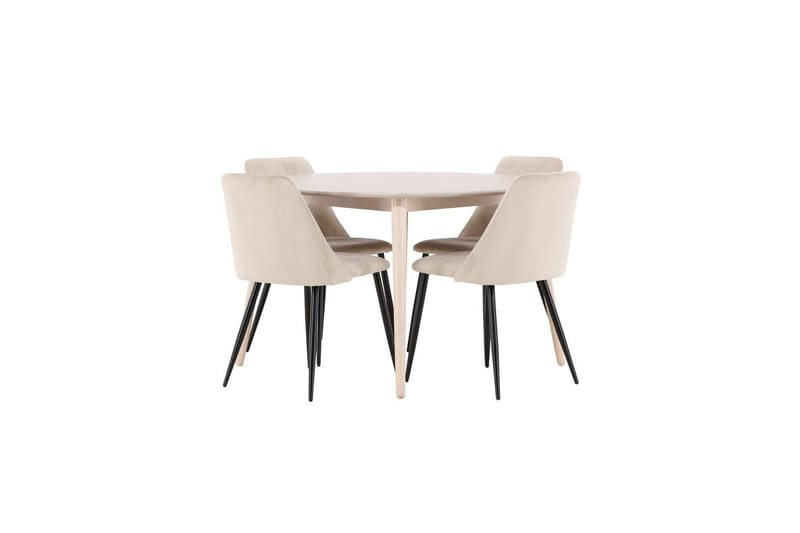 Ruokaryhmä Flora Pyöreä 120 cm Valkoinen 4 kpl Night Tuoleja - Huonekalut - Pöytä & ruokailuryhmä - Ruokailuryhmä