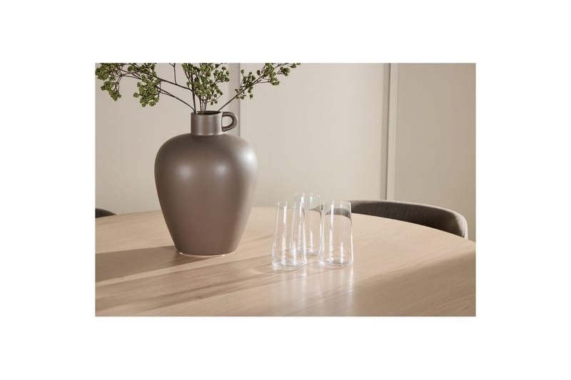 Ruokaryhmä Flora Pyöreä 120 cm Valkoinen neljällä Edina-tuolilla Musta / Ruskea - Musta / Ruskea - Huonekalut - Pöytä & ruokailuryhmä - Ruokailuryhmä