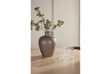 Ruokaryhmä Flora Pyöreä 120 cm Valkoinen neljällä Edina-tuolilla Musta / Ruskea - Musta / Ruskea - Huonekalut - Pöytä & ruokailuryhmä - Ruokailuryhmä