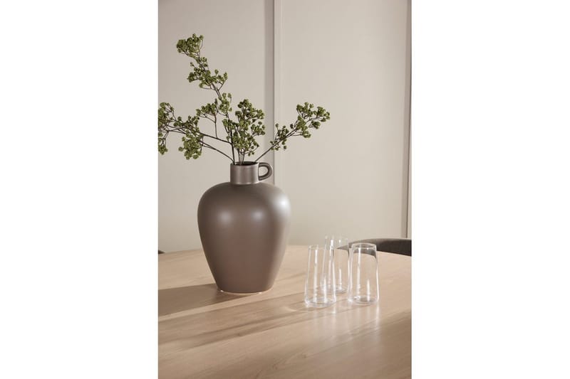 Ruokaryhmä Flora Pyöreä 120 cm Valkoinen neljällä Edina-tuolilla Musta / Ruskea - Musta / Ruskea - Huonekalut - Pöytä & ruokailuryhmä - Ruokailuryhmä