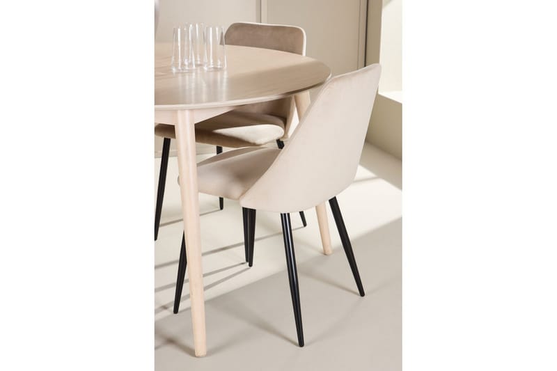 Ruokaryhmä Flora Pyöreä 120 cm Valkoinen 4 kpl Night Tuoleja - Huonekalut - Pöytä & ruokailuryhmä - Ruokailuryhmä