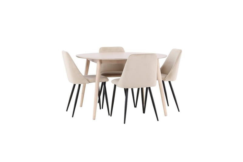 Ruokaryhmä Flora Pyöreä 120 cm Valkoinen 4 kpl Night Tuoleja - Huonekalut - Pöytä & ruokailuryhmä - Ruokailuryhmä