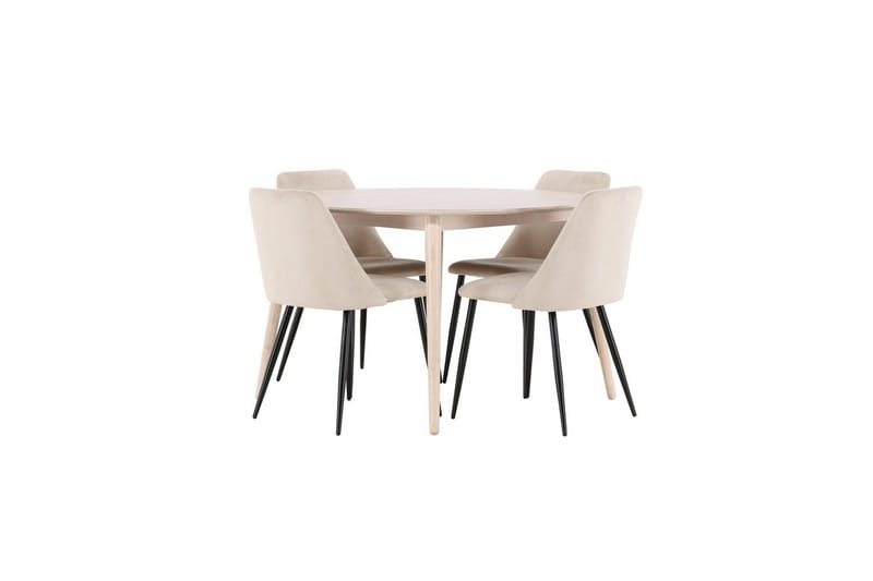 Ruokaryhmä Flora Pyöreä 120 cm Valkoinen 4 kpl Night Tuoleja - Huonekalut - Pöytä & ruokailuryhmä - Ruokailuryhmä