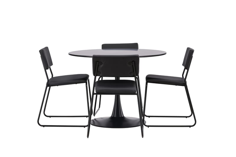 Ruokaryhmä Glade 100 cm Pyöreä 4 Kenth-tuolilla, Musta