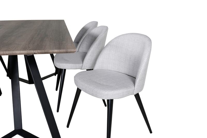 Ruokaryhmä Granville 180 cm Suorakulmainen 6 Longreone-tuolilla - Musta - Huonekalut - Pöytä & ruokailuryhmä - Ruokailuryhmä