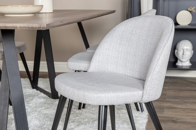 Ruokaryhmä Granville 180 cm Suorakulmainen 6 Longreone-tuolilla - Musta - Huonekalut - Pöytä & ruokailuryhmä - Ruokailuryhmä