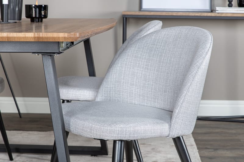 Ruokaryhmä Inca 160 cm Suorakulmainen 4 Velvet-tuolilla - Musta - Huonekalut - Pöytä & ruokailuryhmä - Ruokailuryhmä