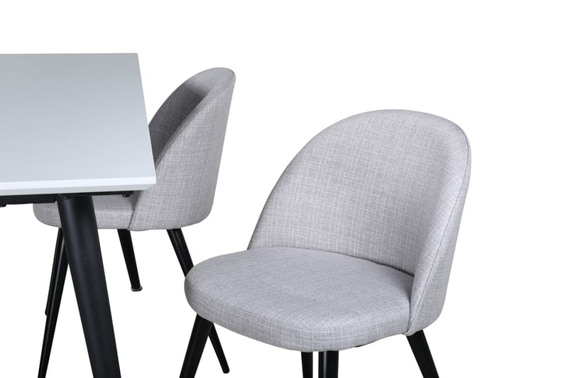 Ruokaryhmä Jimmy 150 cm Suorakulmainen 4 Velvet-tuolilla - Musta - Huonekalut - Pöytä & ruokailuryhmä - Ruokailuryhmä