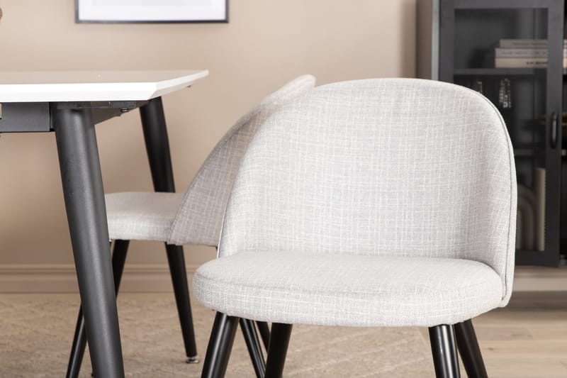 Ruokaryhmä Jimmy 150 cm Suorakulmainen 4 Velvet-tuolilla - Musta - Huonekalut - Pöytä & ruokailuryhmä - Ruokailuryhmä